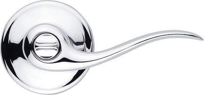 Kwikset Tustin Entry Door Handle with Lock and Key, Secure Keyed Reversible Lever Exterior, Doorlock, For Front Entrance and Bedrooms, Polished Chrome, Pick Resistant Smartkey Rekey Security