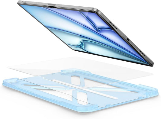 FLOLAB ONETIME NanoArmour Screen Protector for iPad Air 13 Inch 2024 Tempered Glass, TruColor, Blue Light Blocker, No Blue Tint, Original Display Color, Ultra Clear, Easy Install, Durable