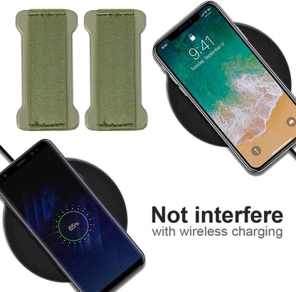 Phone Grip Holder for Hand, Universal Finger Strap Phone Holder, Finger Selfie Grip Compatible with Most Smartphones (Green) - 2Pack