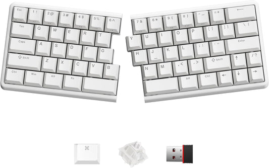Wireless Ergonomic Split Mechanical Keyboard - Linear, Hot-Swappable, Compact 60% Layout, Programmable for Mac & Windows, PBT Keycaps(Standard Version)
