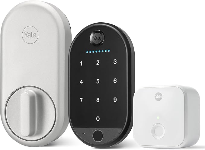Yale Approach™ Lock Deadbolt, Silver Key-Free Smart Entry Door Lock with Wi-Fi Connected Touchscreen Keypad and Biometric Fingerprint Scanner for Code Entry and Remove Access, B-YRR110-F-WF1-N-BSP