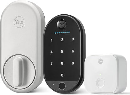 Yale Approach™ Lock Deadbolt, Silver Key-Free Smart Entry Door Lock with Wi-Fi Connected Touchscreen Keypad and Biometric Fingerprint Scanner for Code Entry and Remove Access, B-YRR110-F-WF1-N-BSP