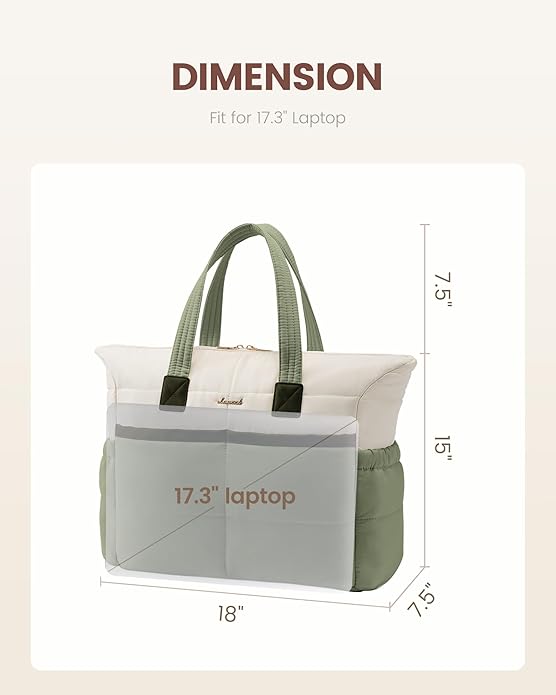 LOVEVOOK Tote Bag for Women,Light Puffer Tote Bag with Multi-pockets,Stylish Carry on Laptop Bags for Daily,Travel,Work,Gym | with Multi-pockets, Stylish, Carry on, for Daily, Travel, Work