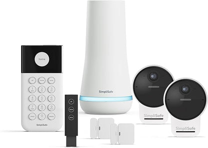 SimpliSafe 7 Piece Wireless Outdoor Camera Home Security System - Optional 24/7 Professional Monitoring - No Contract - Compatible with Alexa and Google Assistant