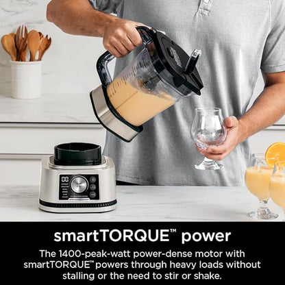 Ninja Blender For Kitchen | Food Processor Combo System | Smoothie Maker & Nutrient Extractor | 6 Functions for Bowls, Spreads, Dough, Shakes | 72-oz. Pitcher & To-Go Cups | Silver | SS351