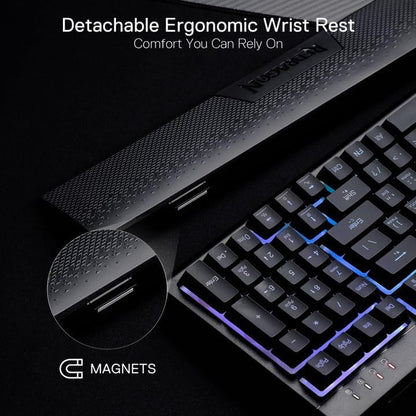 Redragon K515 Shiva Wired RGB Membrane Gaming Keyboard, 98 Keys Mechanical-Feel Keyboard w/Smooth Linear Switch, On-Board Macro & Dedicated Multimedia Keys, Detachable Wrist Rest, Software Supported