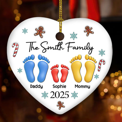 Personalized 3D Effect Ceramic Ornament – Gift for Family Members and Home Decor, Family Together Christmas 2025 Ornament