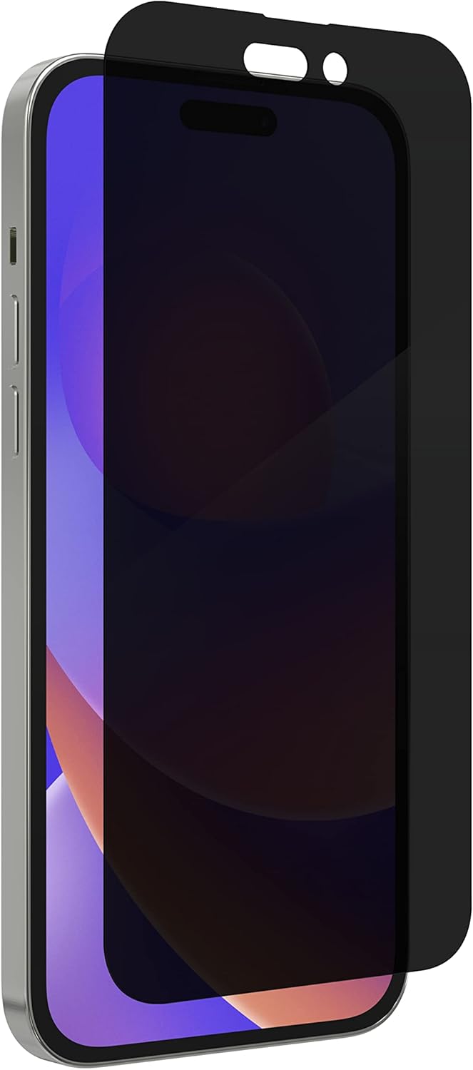 ZAGG Invisible Shield Glass Elite Privacy Screen Protector for Apple iPhone 14 Pro - Two-Way Privacy Filter, 4X Stronger, Anti-Fingerprint Technology, Easy to Install