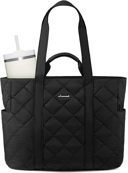 LOVEVOOK Tote Bag for Women,Light Puffer Tote Bag with Multi-pockets,Stylish Carry on Laptop Bags for Daily,Travel,Work,Gym | with Multi-pockets, Stylish, Carry on, for Daily, Travel, Work
