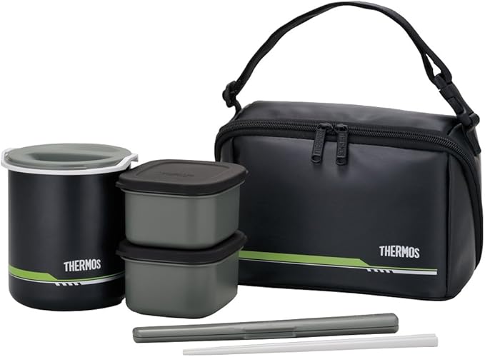 Thermos DBQ-502 MTBK Thermal Bento Box, Approx. 1 Pack, Matte Black