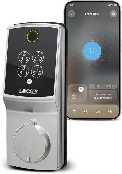 Lockly Secure Pro (Latest Version), Smart Lock with Built-in Wi-Fi, New-Gen Fingerprint Door Lock, Keyless Entry Deadbolt, PIN Genie Keypad, Auto Lock, App Remote Control, Easy Installation