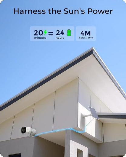 REOLINK Argus Eco Ultra 4K Solar Security Camera Wireless Outdoor, Color Night Vision, 2.4/5GHz WiFi, 125° Wide View, Smart Detection, Home Hub Compatible, Standalone Camera No Subscriptions