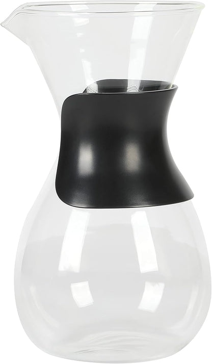 Mr. Coffee Verduzco 3 Piece 34 OZ Borosilicate Glass Pour Over Coffee Maker w/Hand Guard