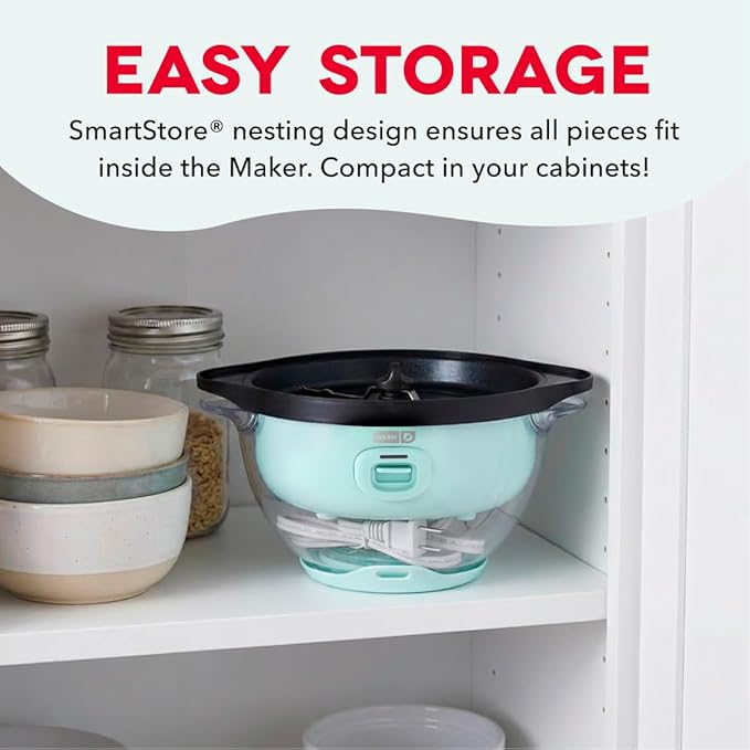 Dash SmartStore Stirring Popcorn Maker - Hot Oil Electric Popcorn Popper with Butter-Warming Tray, Clear Serving Bowl & Measuring Cup - 12 Cups, Aqua
