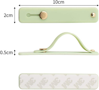 Removable and Reusable Cell Phone Grip Strap, Yetaida Telescopic Finger Kickstand Bracket Universal Silicone Phone Holder Stand and Portable Finger Loop for Most Smartphones Case (Matcha Green)
