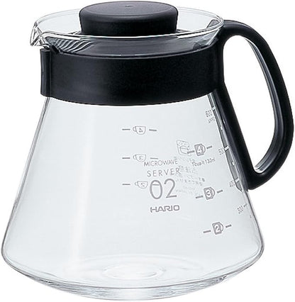 Hario V60 Glass Range Coffee Server, 600ml, Black
