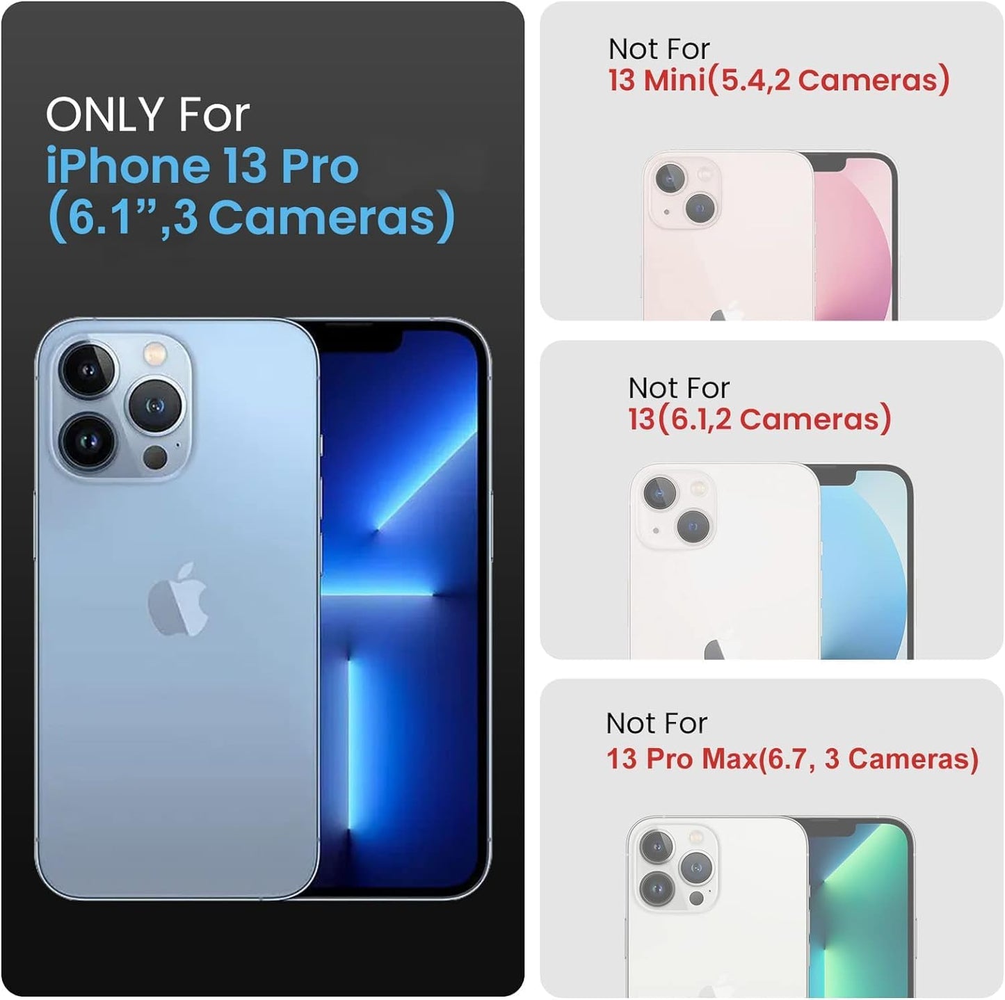 FireNova Designed for iPhone 13 Pro Case, Silicone Upgraded [Camera Protection] Phone Case with [2 Screen Protectors], Soft Anti-Scratch Microfiber Lining Inside, 6.1 inch, Klein Blue