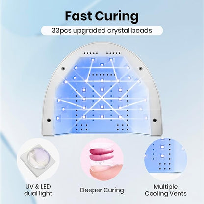 Beetles UV Nail Lamp - LED Nail Lamp with 3 Timer 30/60/120s UV Light for Gel Nails Smart Sensor Nails Dryer for Fast Curing Gel Polish Top Coat and Base Coat, DIY Salon Manicure Art Tools, White