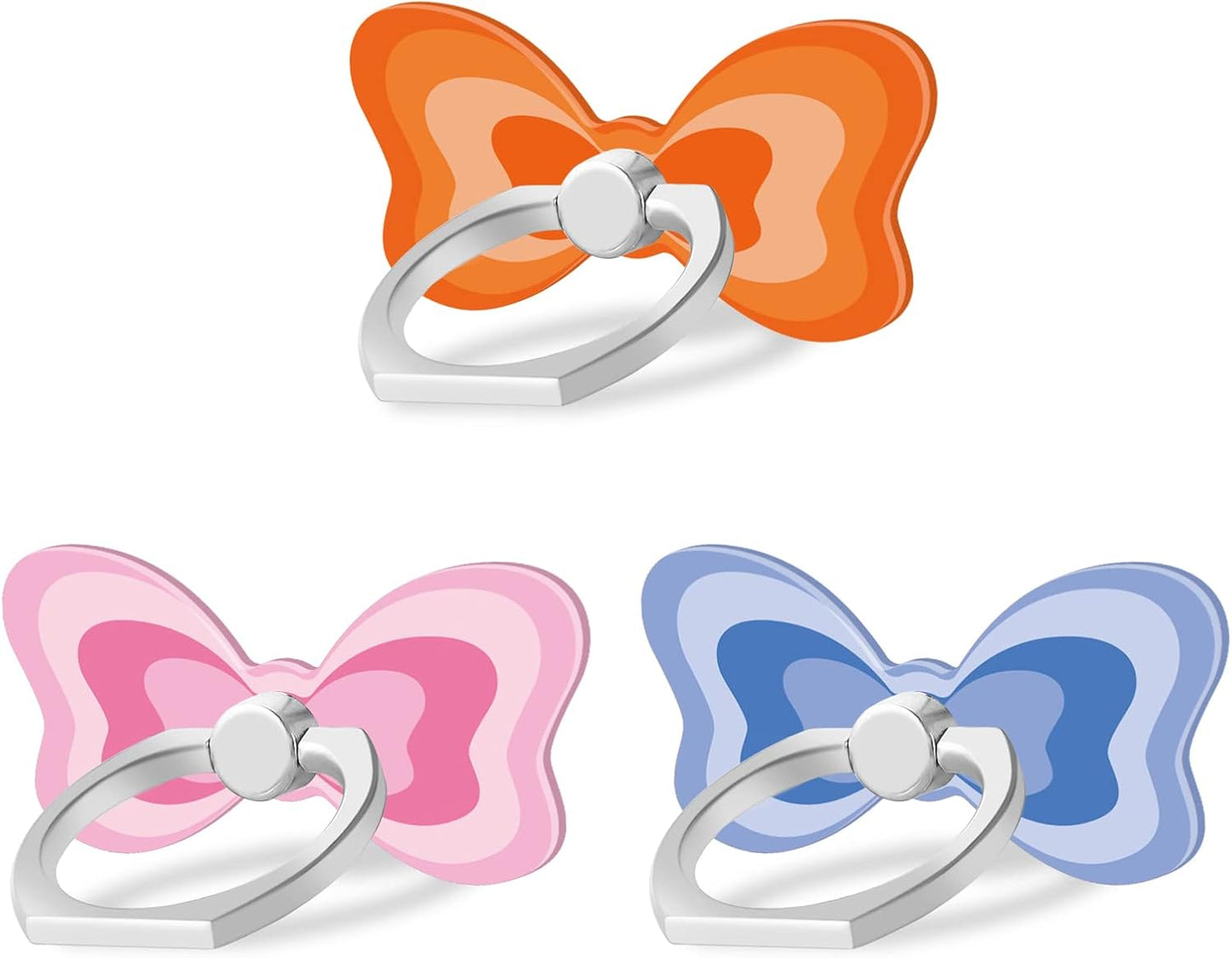 Bonoma Butterfly Phone Ring Holder, 3 Pack Universal Finger Ring Stand Grip Kickstand Ring, 360° Rotation Universal Stylish Stand Compatible with All Smartphones