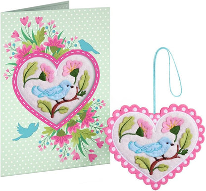 Lovepop Handmade Lively Bluebird HeartFelt Charm Card | Soft Felt Bird Keychain for Wallet, Handbag, Car Key, Home Decor | Ornaments, Bag Charms, Key Ring, Purse Accessories, Gift Toppers