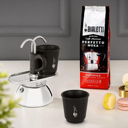 Bialetti Mini Express Induction Coffee Maker, Aluminium, Black, 2 Cups