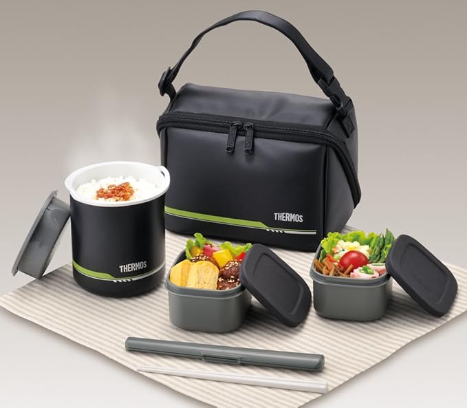 Thermos DBQ-502 MTBK Thermal Bento Box, Approx. 1 Pack, Matte Black