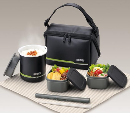 Thermos DBQ-502 MTBK Thermal Bento Box, Approx. 1 Pack, Matte Black