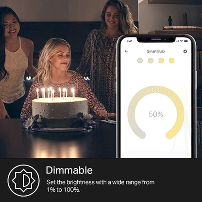 Kasa Smart Light Bulbs That Works with Alexa and Google Home,Dimmable Smart LED Bulb,A19,9W,800Lumens,Soft White(2700K),CRI≥90,WiFi 2.4Ghz only,No Hub Required,(KL110P4),(Pack of 48)