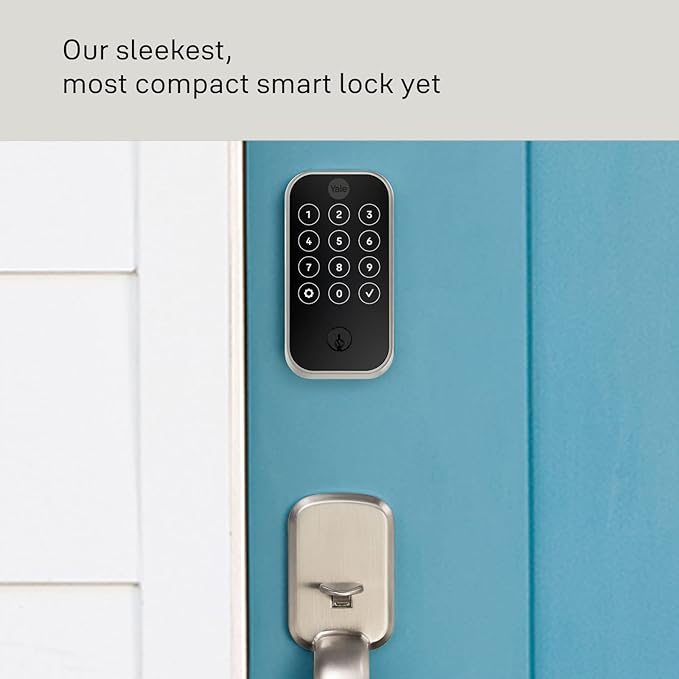 Yale Assure Lock 2 Touchscreen with Wi-Fi and Valdosta Lever in Satin Nickel