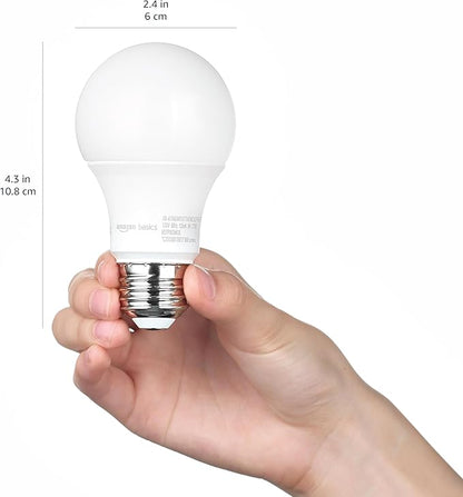 Amazon Basics A19 Dusk to Dawn Sensor LED Light Bulb, 60W Equivalent, 9W Energy Efficient, E26 Standard Base, Soft White 2700K, Non-Dimmable, 10,000 Hour Lifetime, Porch, 2-Pack