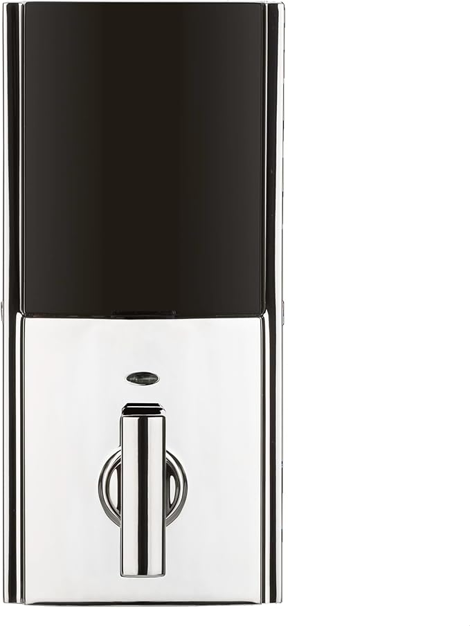 Kwikset 914 Contemporary Keypad SmartCode Electronic Deadbolt Smart Lock featuring SmartKey Security and ZigBee 3.0 Technology in Polished Chrome