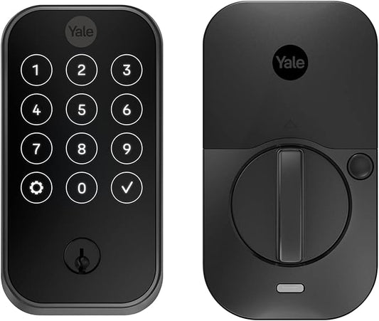 Yale Assure Lock 2 Deadbolt, Black Suede Digital Touchscreen Entry Door Lock with Electronic Keypad and Back-Up Key and Z-Wave, ‎YRD420-ZW2-BSP