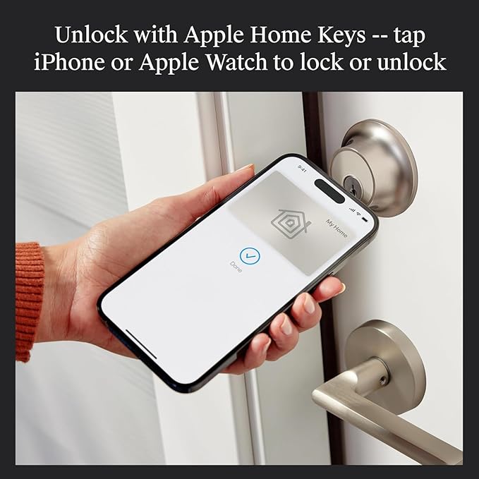 Level Lock+ WiFi Deadbolt Smart Lock - World's Smallest Smart Lock Plus Apple Home Key - Lock/Unlock Anywhere - Level App for iOS & Android - Works with Apple, Alexa, Google (Satin Nickel)