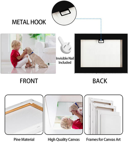 AbcCustomize Canvas Prints with Your Photos，Custom Canvas Wall Art for Bedroom, Living Room, Farmhouse Decor，Personalized Gifts Canvas Prints for Family，Friend，Lover，Pet