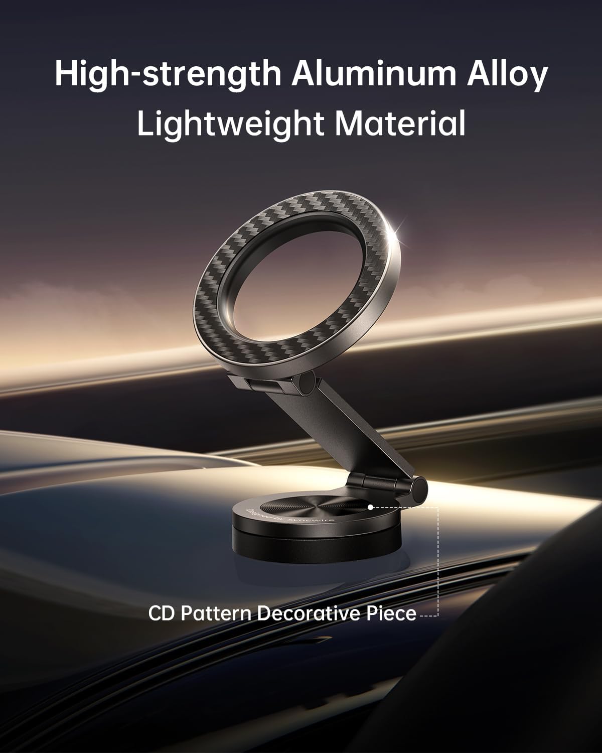 SYNCWIRE for MagSafe Car Mount - [360° Rotation] Magnetic Phone Holder for Car, Adjustable Metal Arm, Car Magnet Phone Mount for Dashboard, Car Accessories Fit iPhone 16 15 14 13 Pro Max &All Phones