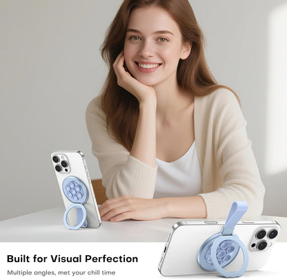 TAURI for Magsafe Suction Phone Grip - Universal Magnetic Suction Grip, 360° Rotating Hands-Free Holder, Silicone Suction Grip for iPhone 16 Pro Max/15/Android/S25,Blue