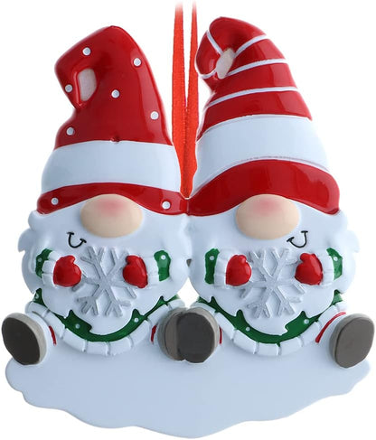3D Personalized Our First Christmas Ornament 2025 | Custom Gnome Couple Ornaments Snowy Snowflakes Couples Ornament 2025 Family of 2 Unique for a Couple Ornaments Couples Unique Gifts