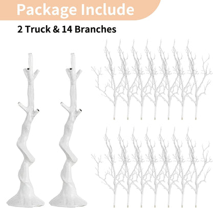 NUPTIO Artificial Christmas Tree Branch: 3.44 feet Tall White Manzanita Tree Halloween Centerpiece Wedding Centerpieces for Tables - Decorative Ornament Display Tree Branches for Weddings (2 Pc)