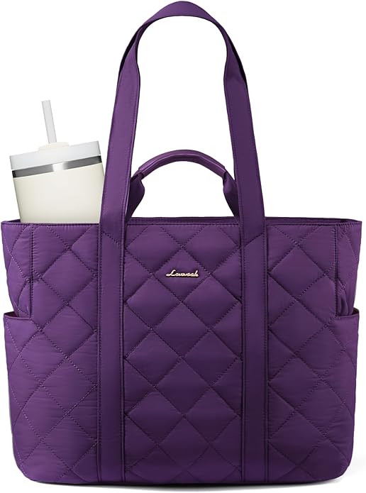 LOVEVOOK Tote Bag for Women,Light Puffer Tote Bag with Multi-pockets,Stylish Carry on Laptop Bags for Daily,Travel,Work,Gym | with Multi-pockets, Stylish, Carry on, for Daily, Travel, Work
