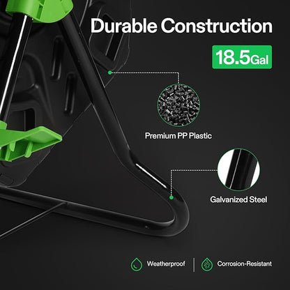 VIVOSUN Tumbling Composter, 18.5 Gallon Compost Bin, Heavy-Duty Compost Tumbler w/Sliding Door, Lockable Brake and Rotating Design for Fast Creation of Fertile Soil, Outdoor