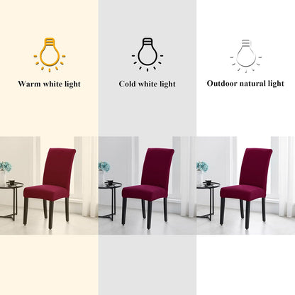 Joccun Chair Covers for Dining Room Set of 6,Dining Chair Slipcovers Stretch Dining Room Chair Covers Seat Protector,Washable Parsons Chair Cover for Home,Banquet(Wine Red,6 Pack)