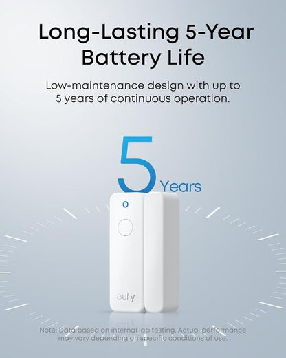 eufy Entry Sensor E20, Dual-Side Detection, Convenient Bypass Button, Extended Battery Life, Long Communication Range, Requires HomeBase 2, 3, Mini, or Pro