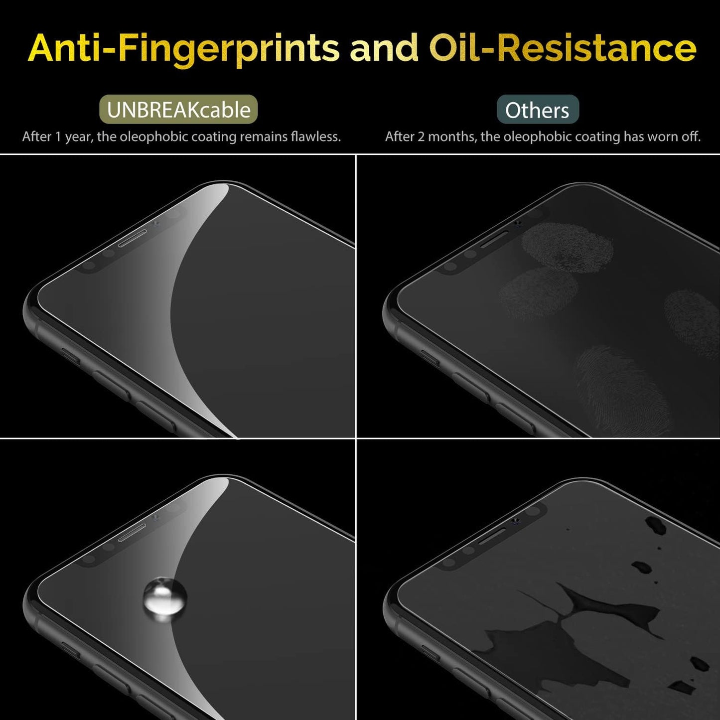 UNBREAKcable Screen Protector for iPhone XR / iPhone 11 [3-Pack], 9H Hardness Tempered Glass for iPhone XR / 11, Case Friendly, 2.5D Round Edge, Anti-Bubbles, Easy Install Tool (Not Whole Screen).