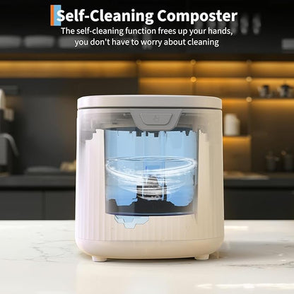 2.5L Fully Automatic Kitchen Compost Bin,Indoor Electric Food Waste Recycler with One-Click Cleaning & LED Display,Fast Fermentation to Organic Fertilizer,Eco-Friendly Countertop Composter