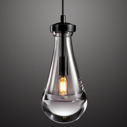 Modern Raindrop Pendant Lights, Pendant Lights for Kitchen Island, Black Brass Base Dining Room Light Fixtures, Interior Chandelier in The Living Room Hallway, Including Bulb