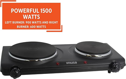 IMUSA Double Electric Hot Plate, Black