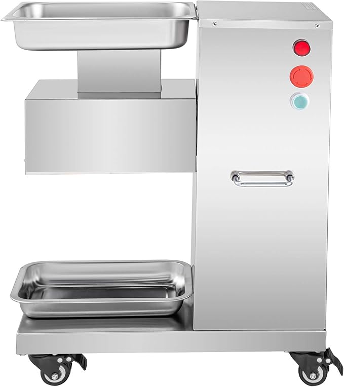 VEVOR 110V Commercial Meat Cutter Machine 1100LB/H Electric Meat Cutting Machine 750W Commercial Meat Slicer 3mm Blade Restaurant Food Slicer Stainless Steel For Kitchen Restaurant Supermarket