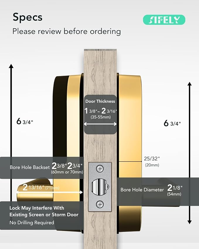 Keyless Entry Keypad Smart Door Lock with Handle & Knob – Digital Deadbolt for Front, Bedroom, Office & Interior Doors, App Control for Airbnb, Guests & Kids, Easy DIY Install (No Fingerprint)