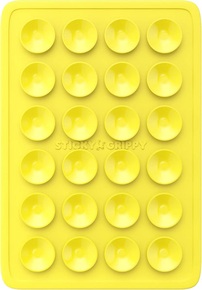 Suction Phone Case Mount, Sillicon Adhesive Phone Accessory for iPhone and Android, Hands-Free Fidget Toy Mirror Shower Phone Holder, Tiktok Videos and Selfies (Yellow)