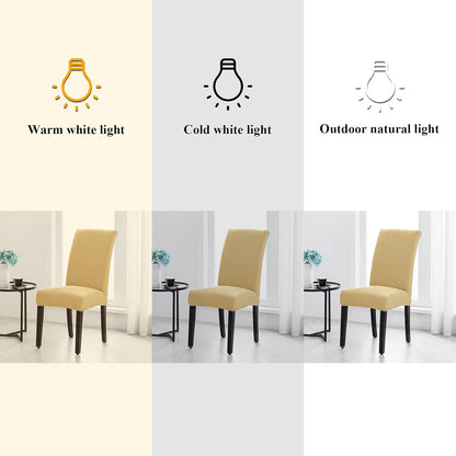Joccun Chair Covers for Dining Room Set of 6,Dining Chair Slipcovers Stretch Dining Room Chair Covers Seat Protector,Washable Parsons Chair Cover for Home,Banquet(Parmesan,6 Pack)